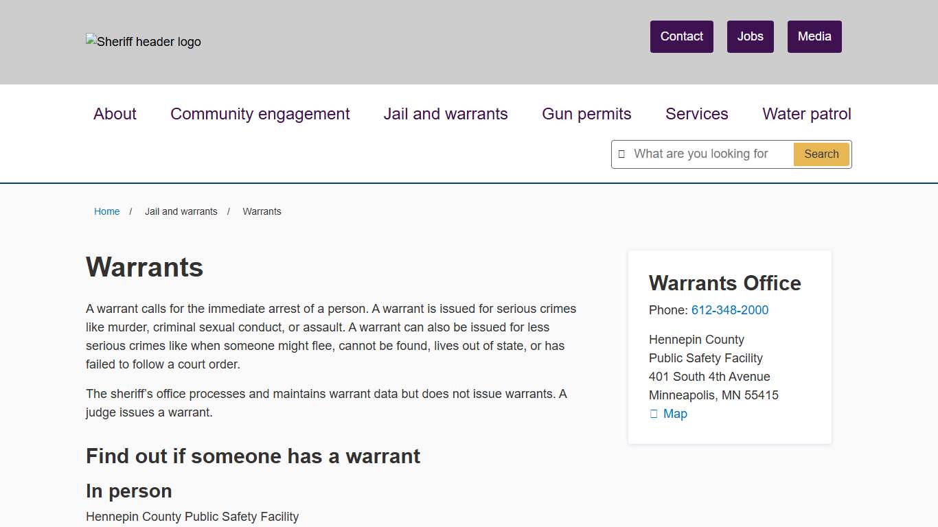 Warrants | Hennepin County Sheriff's Office